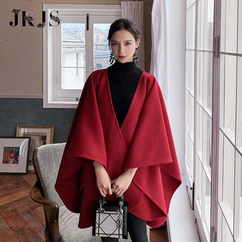 汉服日常装红色唐装女外披披肩