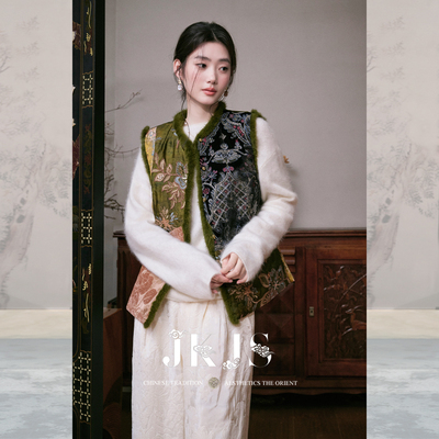 JKJS复古马甲冬装夹棉