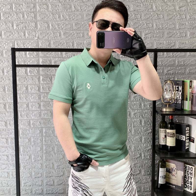 短袖男T恤修身翻领刺绣POLO衫