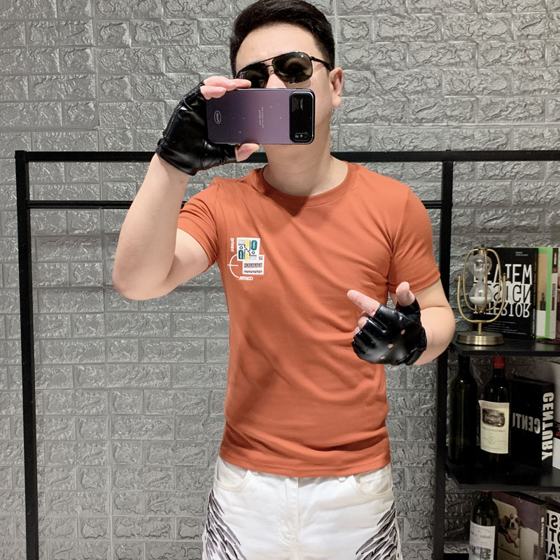 新款潮流短袖男T恤刺绣半袖