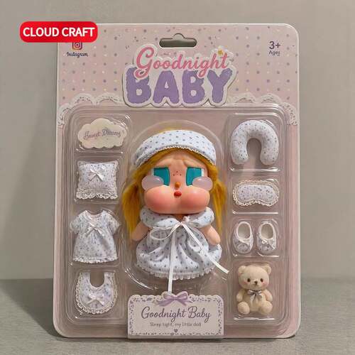 适用CRYBABY哭娃娃衣波点睡衣套装crybaby哭娃咕噜咕噜衣服着替