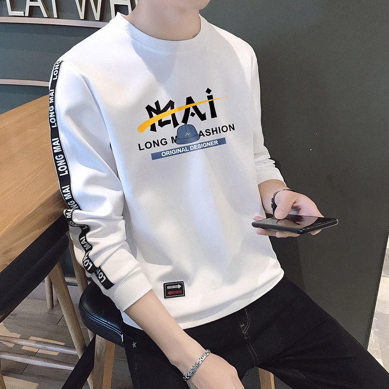 薄款卫衣男ins春秋冬潮流初中生休闲长T无帽内搭打底衫上衣服大童