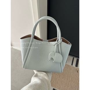 ROSSY 菜篮子通勤百搭真皮大容量水桶包手提斜挎包女2025 BAG