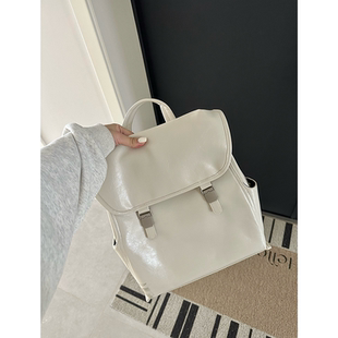 ROSSY 简约高级感纯色双肩包大容量通勤百搭休闲旅行手提背包 BAG