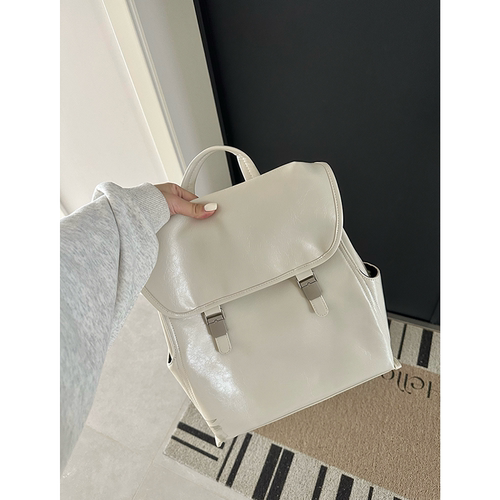 ROSSY BAG 简约高级感纯色双肩包大容量通勤百搭休闲旅行手提背包