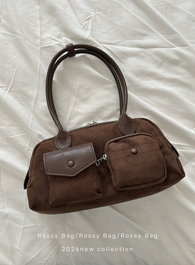 ROSSY BAG 美拉德保龄球腋下包 百搭复古小众手提单肩包包女休闲