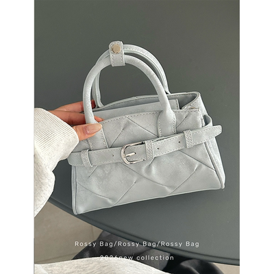 ROSSY BAG 冰川蓝凯莉小方包 百搭春夏小众高级感手提斜挎包包女