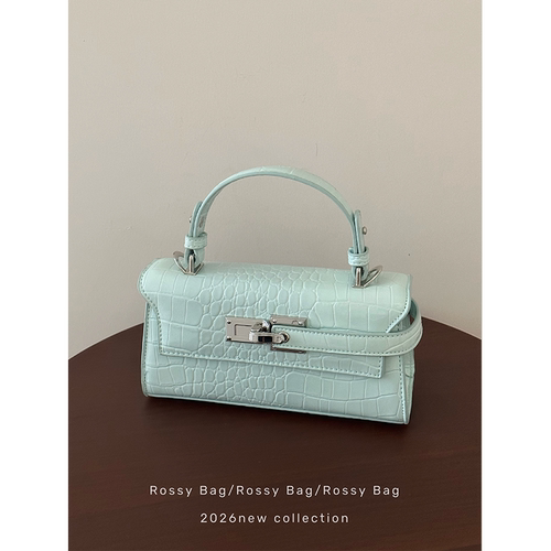 ROSSY BAG 鳄鱼纹小方包 百搭气质小众手提斜挎包包女设计感