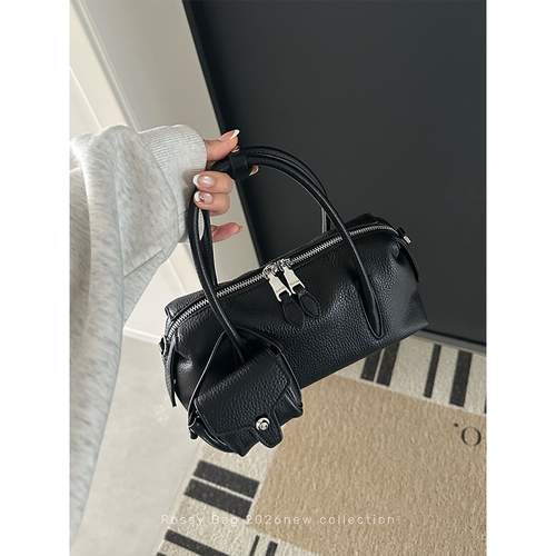 ROSSY BAG 小众波士顿保龄球包 百搭休闲高级感手提斜挎包包女