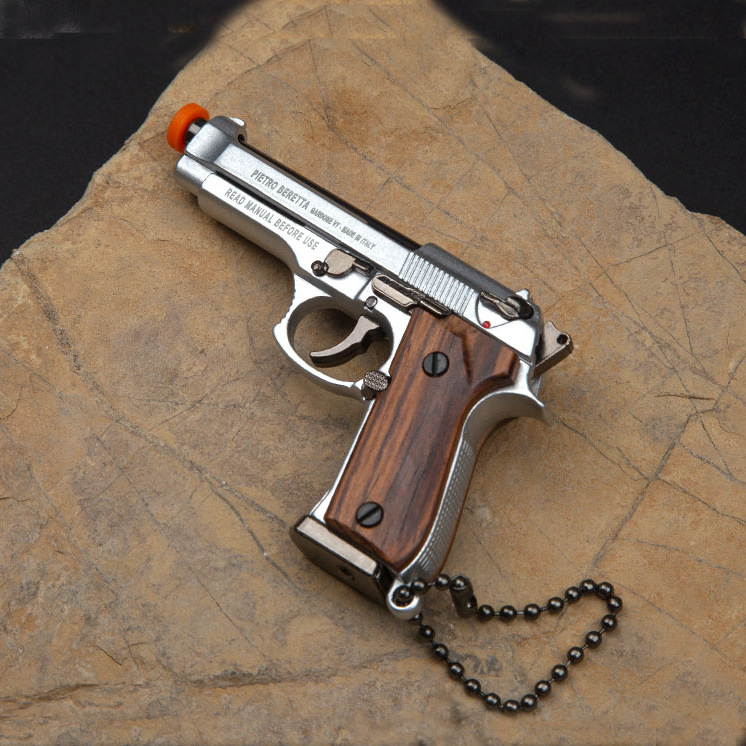 可抛壳可拆卸实木手柄1:3金属铭文92F模型挂件饰品组装玩具钥匙扣