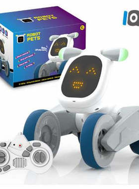 AI科技狗语音指令智能编程狗机器人录音电动遥控赛车玩具滚动屏眼