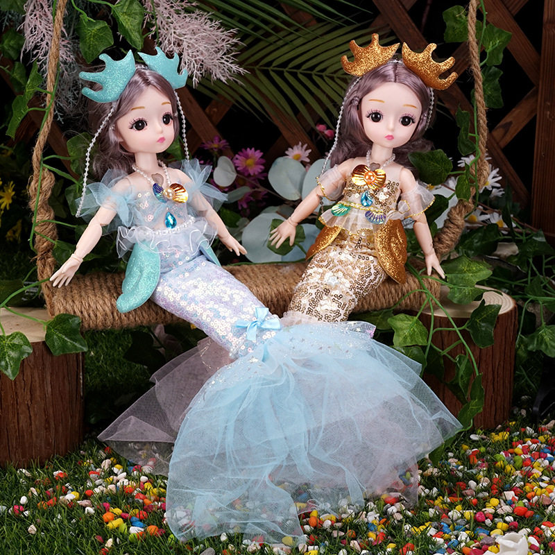 LL唱歌美人鱼洋娃娃女孩玩具关节可动婚纱公主儿童礼物娃娃