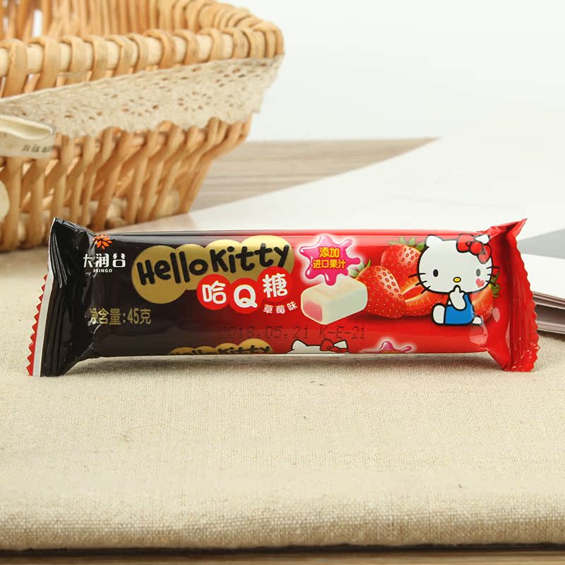 hellokitty²ÝÝ®/ÆÏÌÑζ¹þQÌÇÌõ×°ÈíÌǺóԵÄÁãʳÌǹû45g