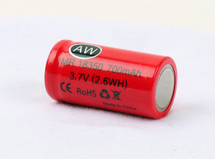 AW IMR 3.7V 18350 900MAH高质量可充电锂电池大电流放电电池足容