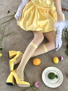 cnorahk 小众夏季潮流彩色小腿袜 日韩包芯丝中筒袜女 透明丝袜