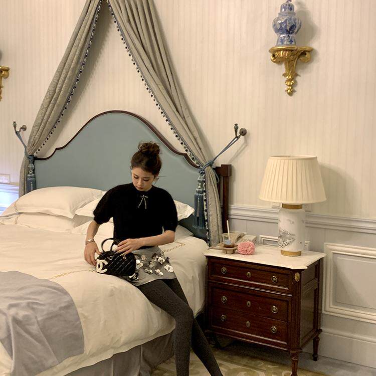 连裤袜高级感麻花边黑色