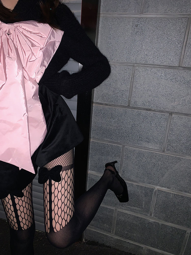 薄款任意剪cnorahk蝴蝶结网袜