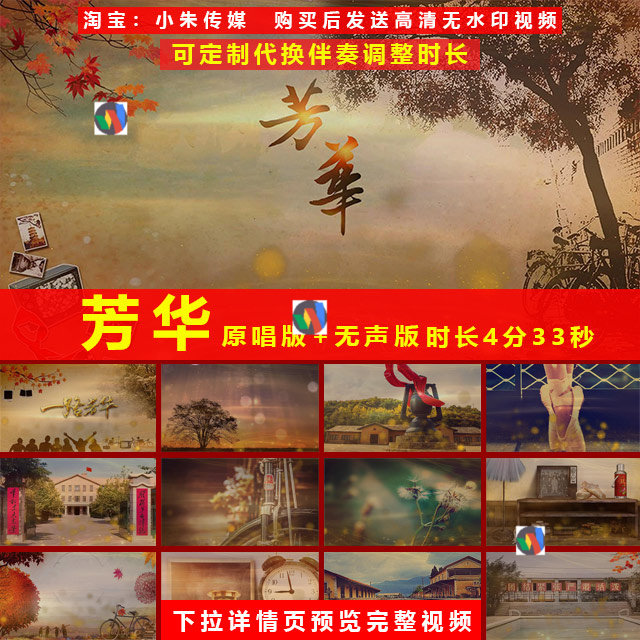 芳华 歌曲成品舞蹈表演晚会节目演出led大屏高清视频背景素材