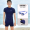 9561 Short sleeved top+Flat angle pants navy blue+Swim goggles