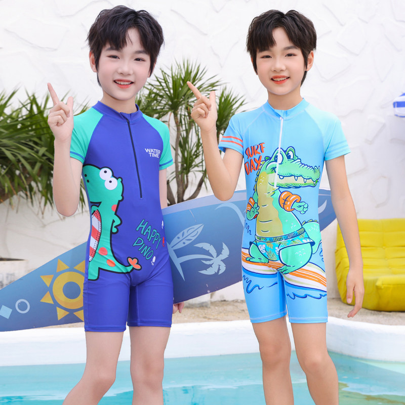 儿童泳衣2026新款男孩小童中童连体游泳衣专业训练温泉套装卡通