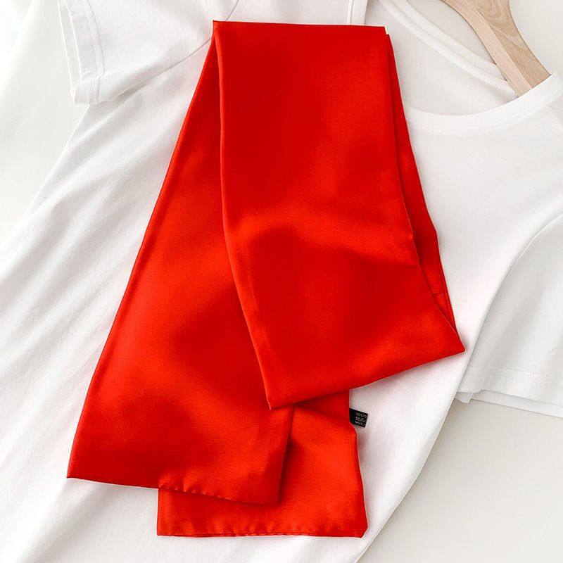 新款丝巾女春大红真丝百搭高级感纯色桑蚕丝长条韩版礼品丝巾定制,服饰配件/皮带/帽子/围巾,围巾/丝巾/披肩,淘宝优惠券,粉丝福利购,淘宝优惠卷