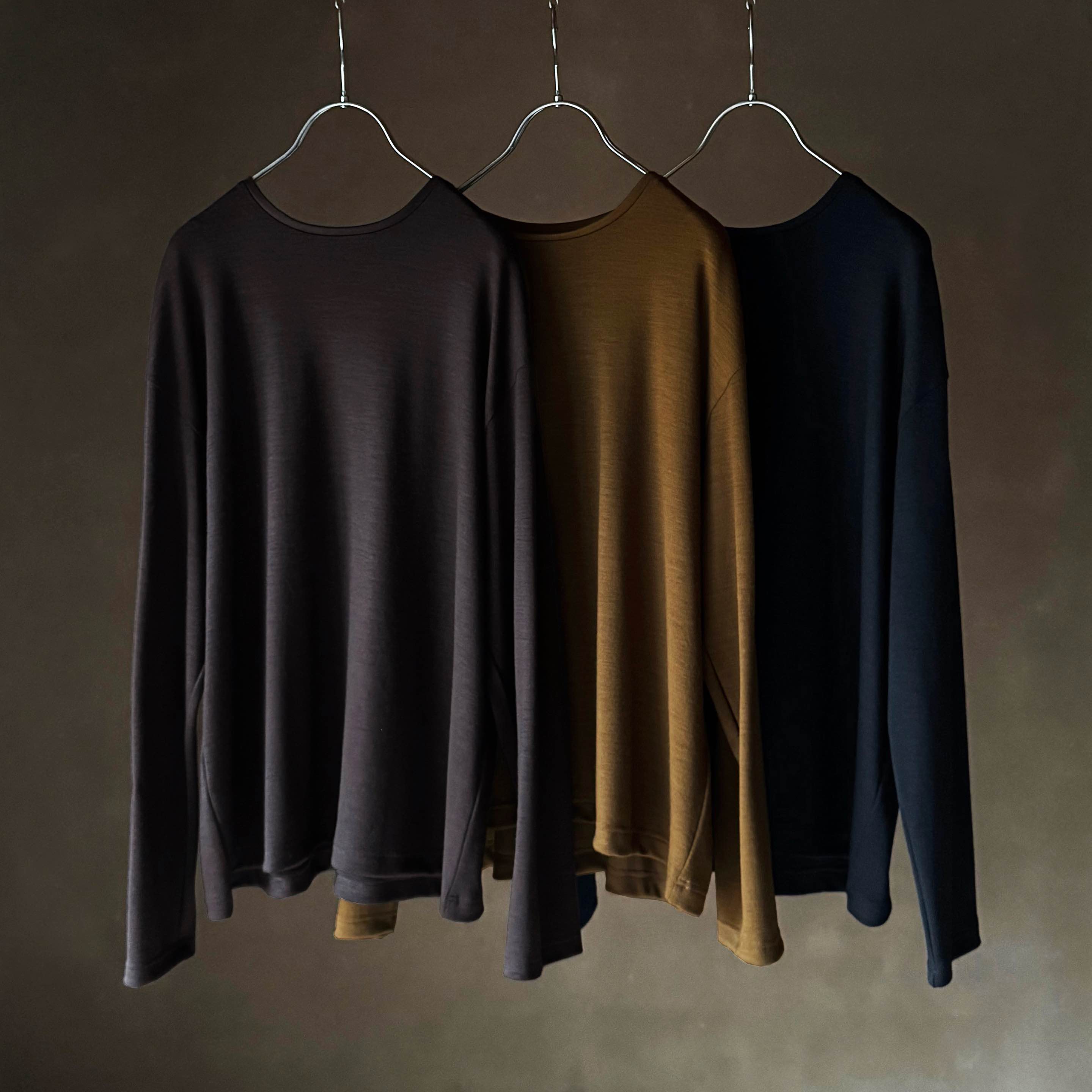 etreneant羊毛直筒宽松长袖T恤女