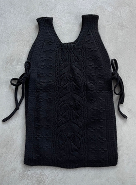 包税包邮日本代购towavase冬季保暖上质手工编织100%羊绒长马夹女