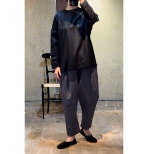 包税包邮日本直发etreneant舒适宽松廓形高腰松紧腰垂感休闲裤女