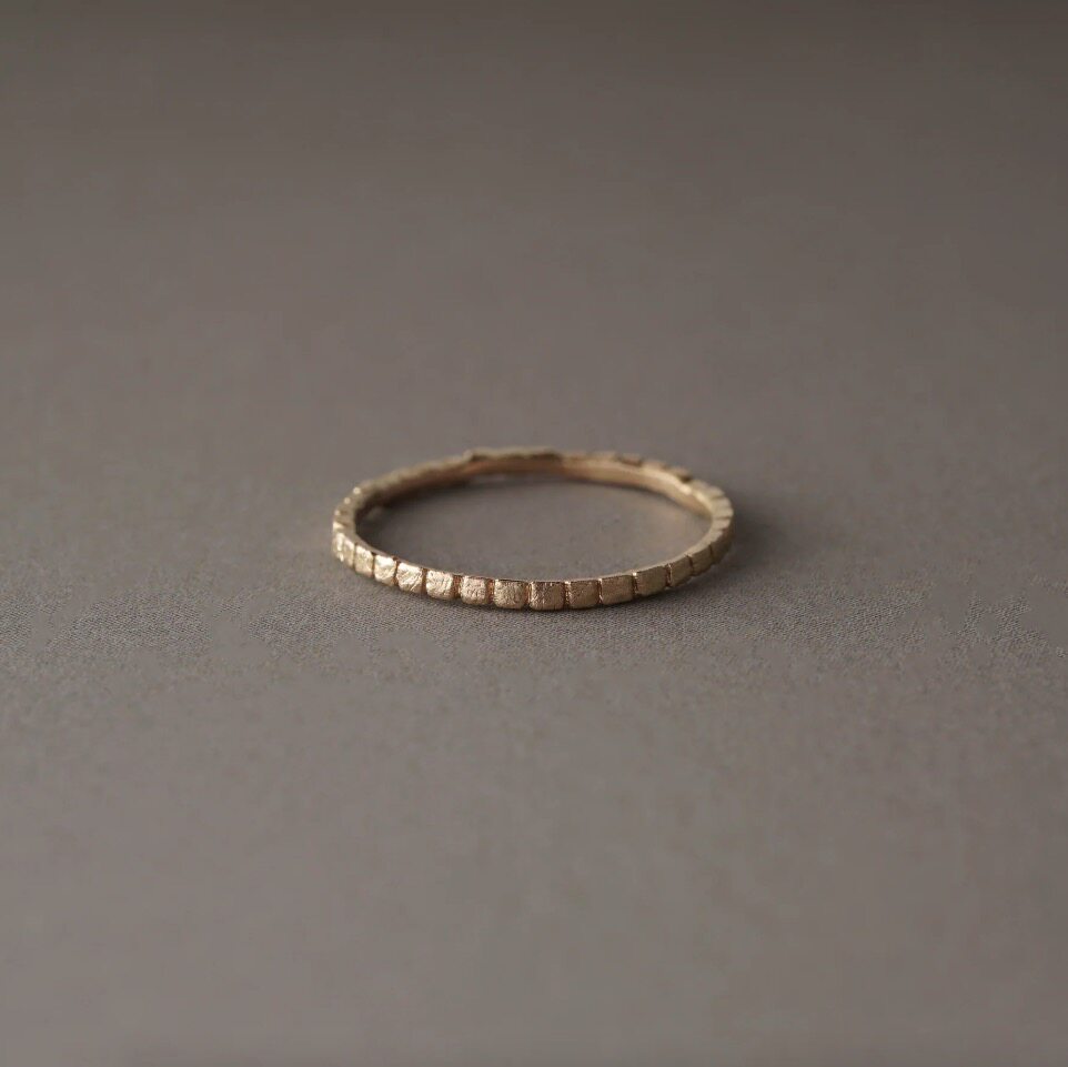 包税包邮日本代购noguchi24秋冬新款职人手工素金小方块戒指叠戴