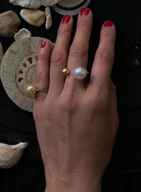 arts&science南洋金色珍珠尾戒