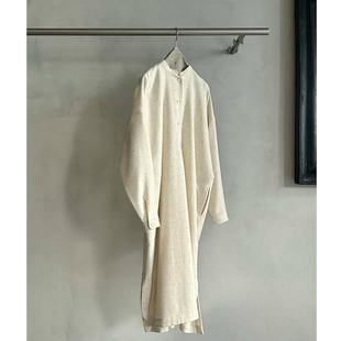 包税包邮日本arts science天然原色牦牛绒法兰绒直筒宽松长连衣裙