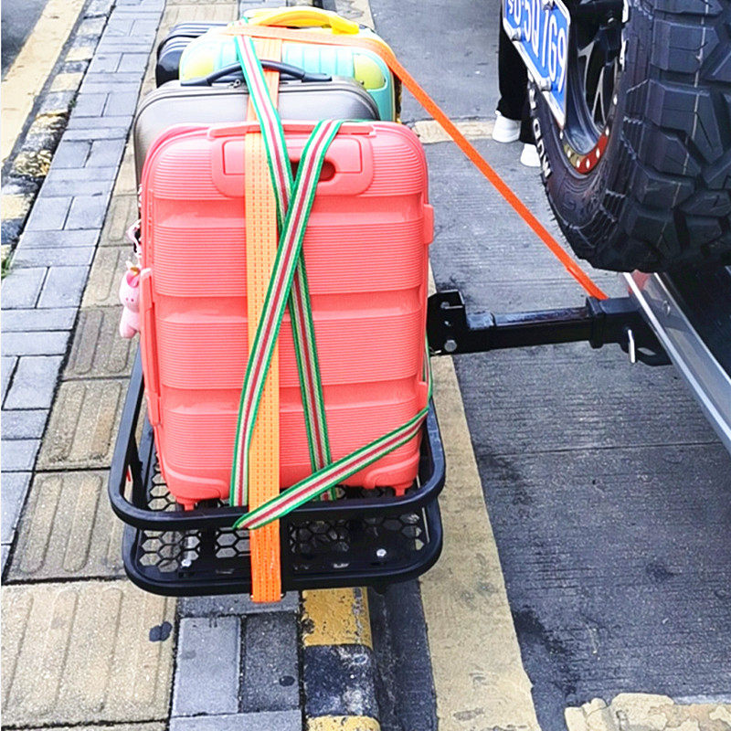 汽车拖车框行李筐车尾货篮越野车载货篮后挂式折叠货架方口拖车框