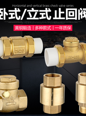 2025PPR活接热熔单向止回阀黄铜立式卧式逆止阀自来水管4分6分1寸