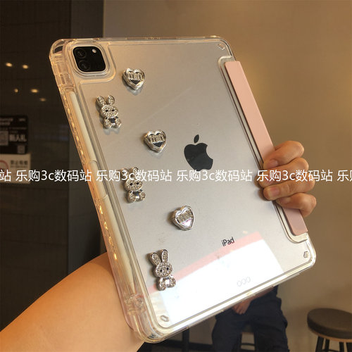 3+Y折叠亚克力适用苹果iPad11代a16保护套10代10.9寸Air567横竖屏Pro11防弯10.2寸9.7笔槽apaid透明mini4硬壳