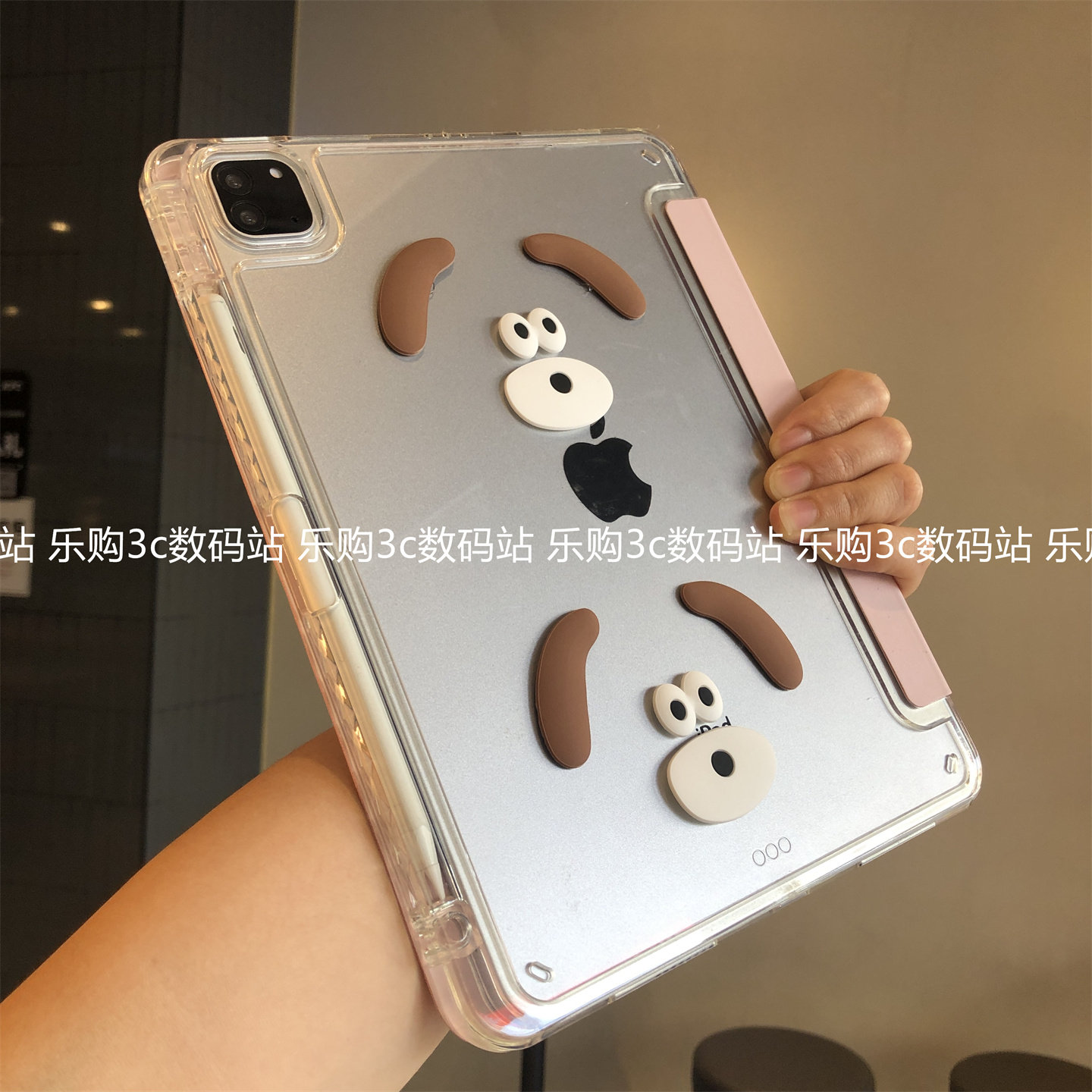 大耳狗3+Y折叠适用苹果iPad11代a16亚克力壳diy第10代Air678全包边Pro11可爱10.2英寸9.7带笔槽mini5/6保护套