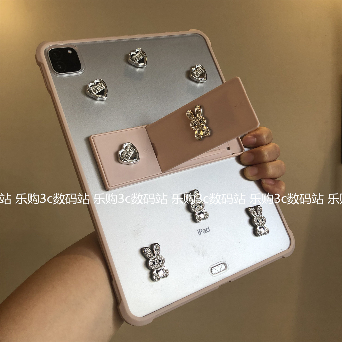 diy爱心兔子亚克力苹果iPadpro11保护套2025磨砂air6第7/8/9适用10.2寸9.7防弯ipaid5平板M345单后壳十代10.9