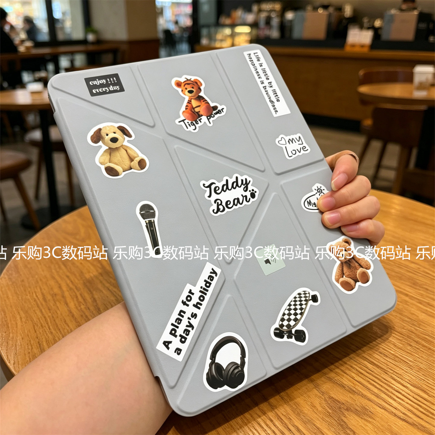 可爱卡通3+Y折叠横竖支架iPad11代保护套A16防弯第10代Air654适用pro11苹果10.2寸9.7笔槽ipaid789透明壳10.9