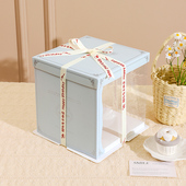 大尺寸蛋糕盒甜品大6寸大8寸大10寸大12寸双层加高甜品可定制LOGO