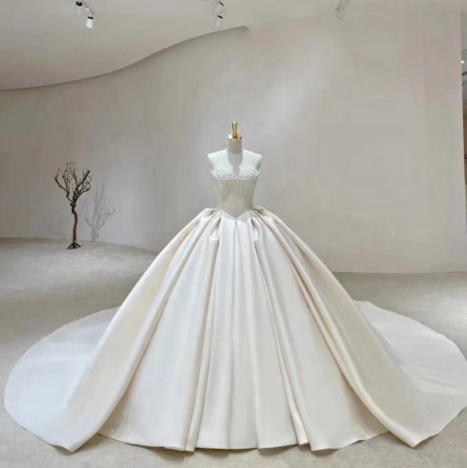 feishiluo new design ivory bridal  ballgown strapless soft s