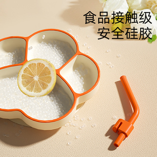 辅食碗儿童餐具吃饭 宝宝餐盘分格盘婴儿吸盘硅胶婴幼儿吸附一体式