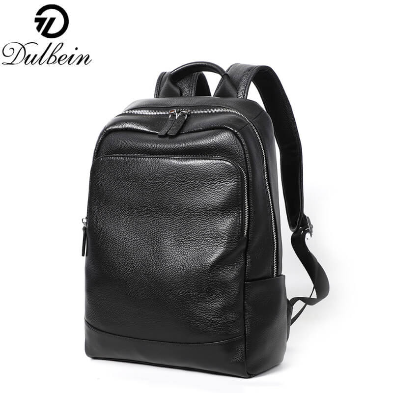 度缤商务男双肩包头层牛皮背包