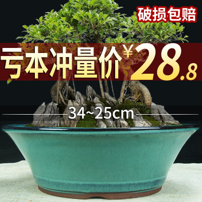 宜兴紫砂花盆包邮绿植多肉特价清仓精品釉水盆茶台书桌大号盆景盆