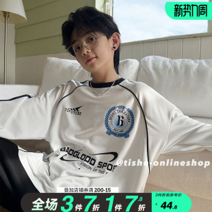 儿童球衣嘻哈打底衫 2026大童男装 上衣潮牌t T恤春秋款 男童速干长袖