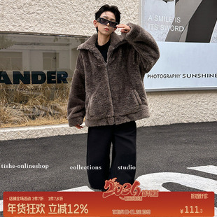 男大童外套秋冬款加绒加厚中大童棉服颗粒绒棉袄仿羊羔绒上衣潮牌