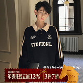 2026中大童薄款 宽松翻领Polo上衣大码 童装 男童卫衣春秋款 炸街春装