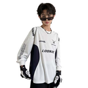 男童长袖T恤春秋款2025秋季新款中大儿童男装球衣速干打底衫上衣8