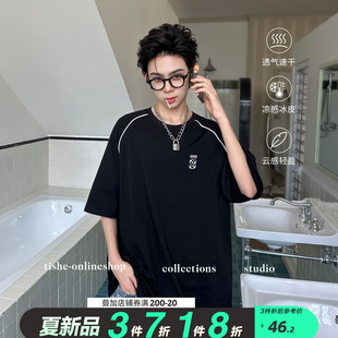 男童短袖T恤2026夏装大童男装潮牌上衣男孩夏季t恤中大童炸街衣服