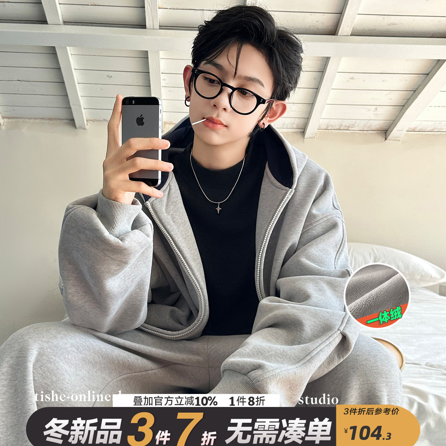 男童加绒外套2025秋冬季新款