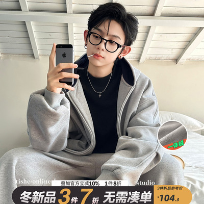 男童加绒外套2025秋冬季新款