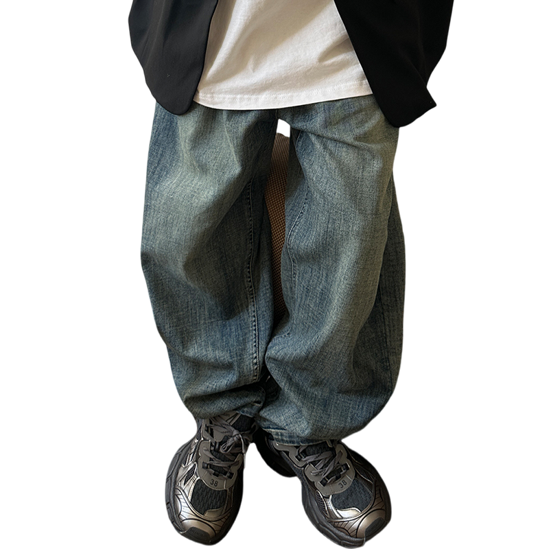 男童牛仔裤春秋装2025新款宽松中大童长裤大童男孩青少年大码裤子